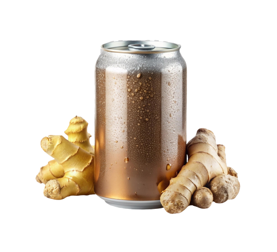 a dark brown can presented with ginger on both sides