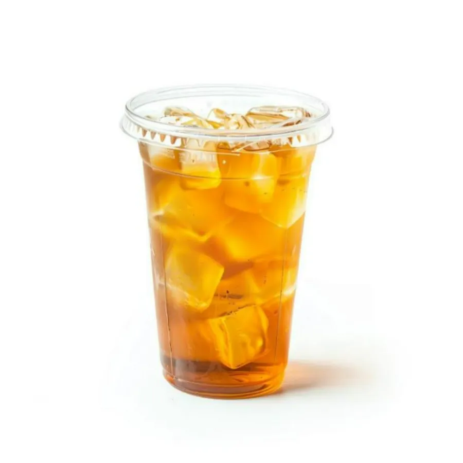 VIRGIN BELLINIS, a brown colored drink with lots of ice